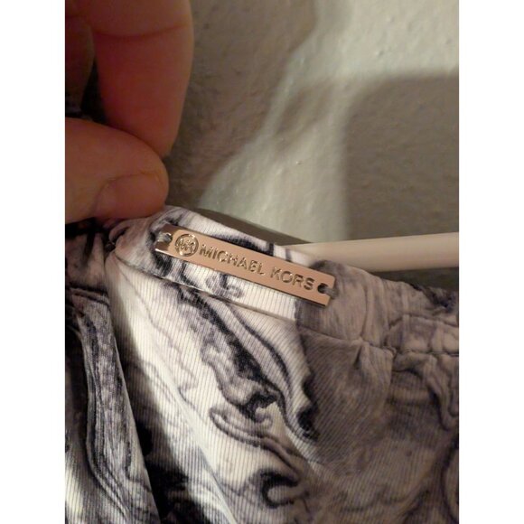 MICHAEL Michael Kors Swim Cover Up Tunic M/L Black White Marble Dolman Sleeve - Picture 5 of 5